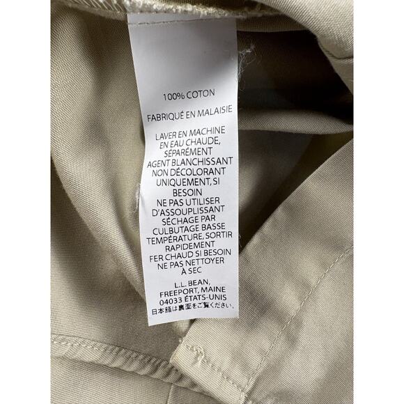 LL Bean Shirt Womens XL Khaki Button Front Epaulet Utility Safari Field VTG - Picture 6 of 8
